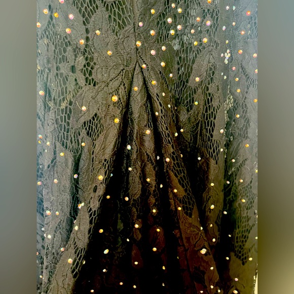 Jovani Rhinestone Gown, open low back, worn once, medium flowing train, like new - Picture 7 of 15